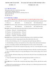 Đề cương ôn tập Giữa kì 1 Sinh học 11 năm 2023–2024 trường THPT Lê Quý Đôn (Đắk Lắk)